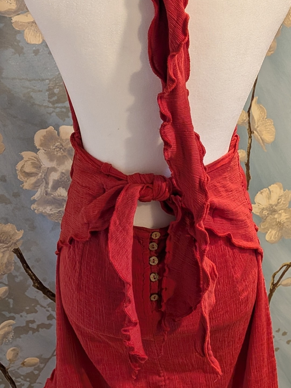 Free People Red Backless Halter Maxi Dress - Picture 3 of 5